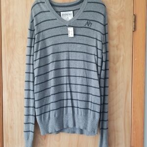 Aeropostale Gray Striped Men's Sweater